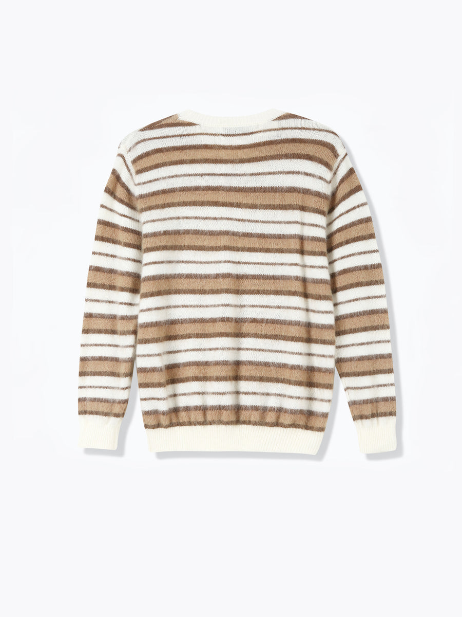 ニット・セーター IONSEOUL Bread Mohair Striped Knitwear Striped Mohair Knit Sweater-Mocha – Brandon Thorne