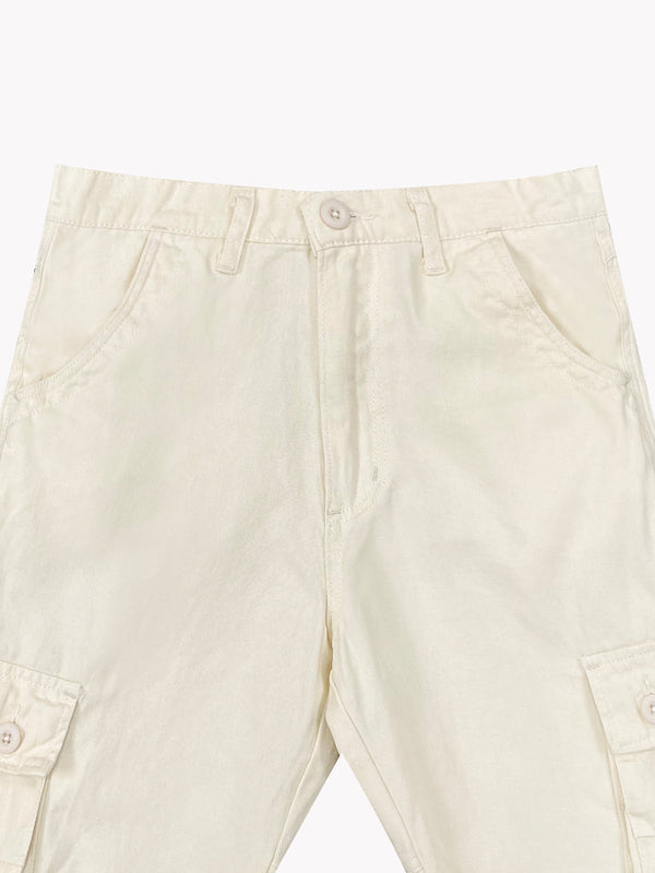 8 Pocket Cargo Pants-Cream
