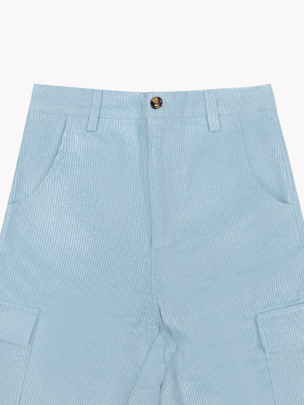 Corduroy Cargo Pants-Sky