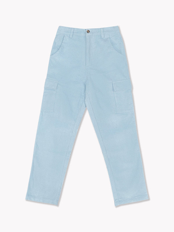 Corduroy Cargo Pants-Sky