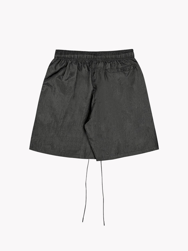 Crinkle Nylon Shorts-Black