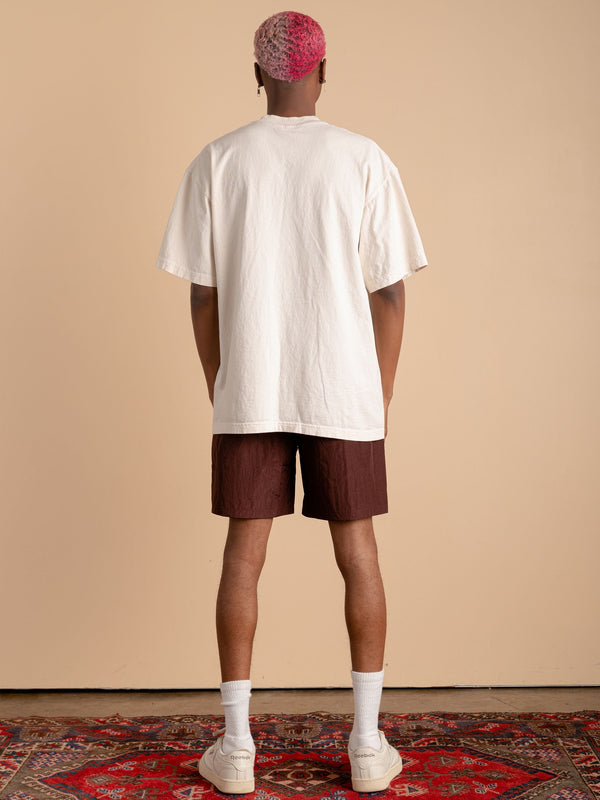 Crinkle Nylon Shorts-Chocolate