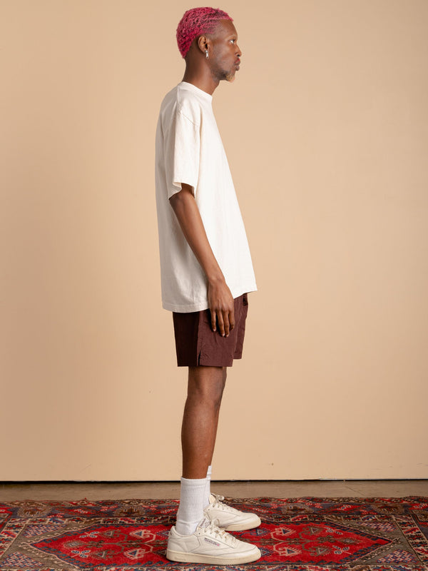 Crinkle Nylon Shorts-Chocolate