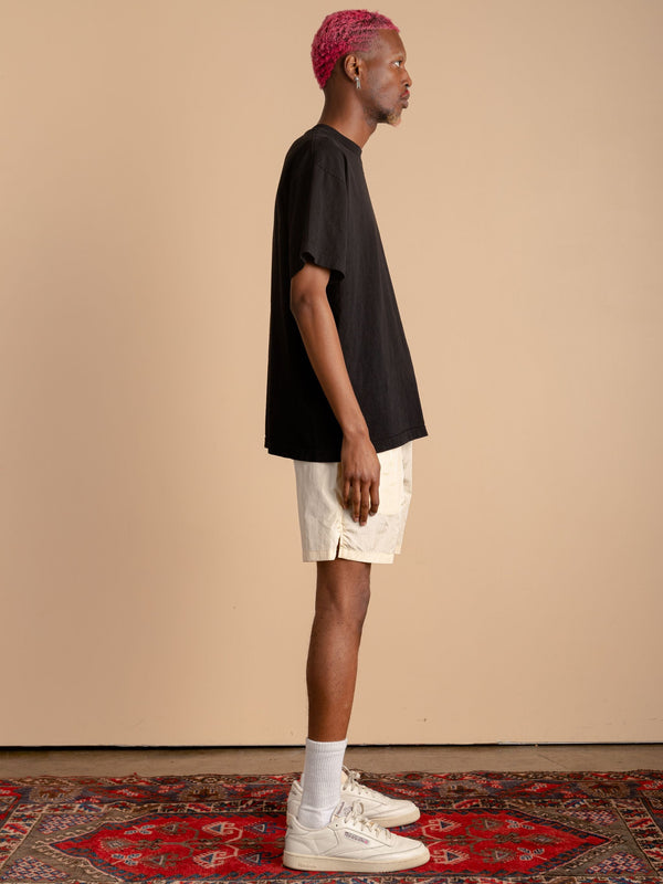 Crinkle Nylon Shorts-Cream