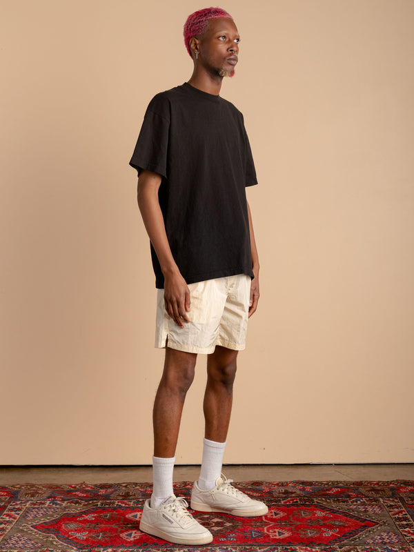 Crinkle Nylon Shorts-Cream