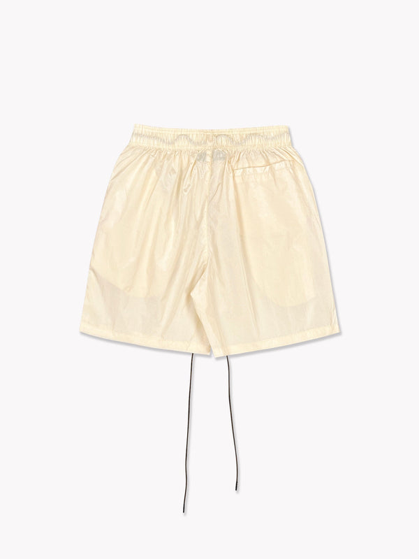 Crinkle Nylon Shorts-Cream