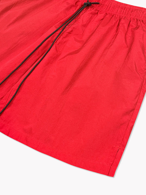Crinkle Nylon Shorts-Red