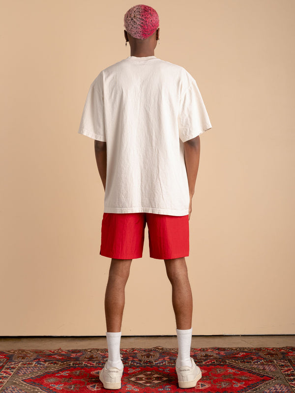 Crinkle Nylon Shorts-Red