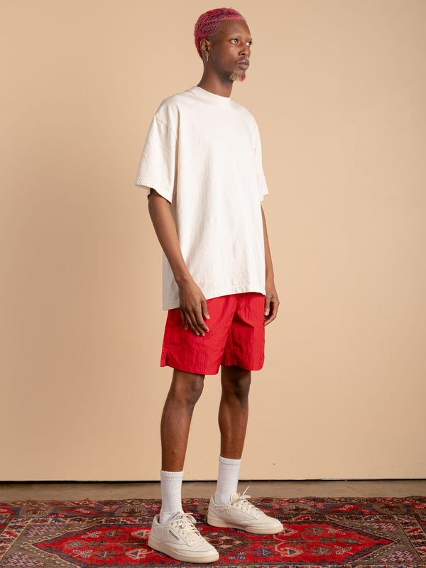 Crinkle Nylon Shorts-Red