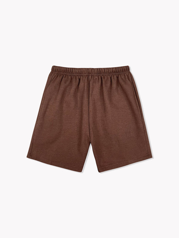 Fleece Sweat Shorts-Chocolate