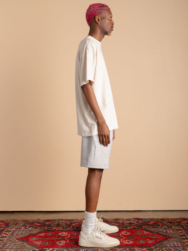 Fleece Sweat Shorts-Light Grey