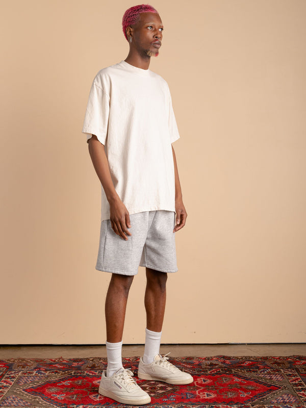 Fleece Sweat Shorts-Light Grey