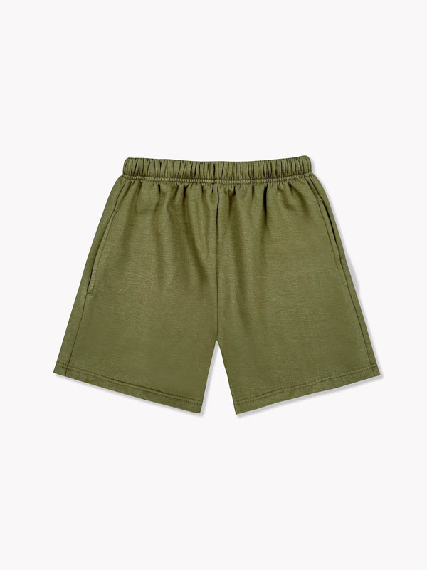 Fleece Sweat Shorts-Olive
