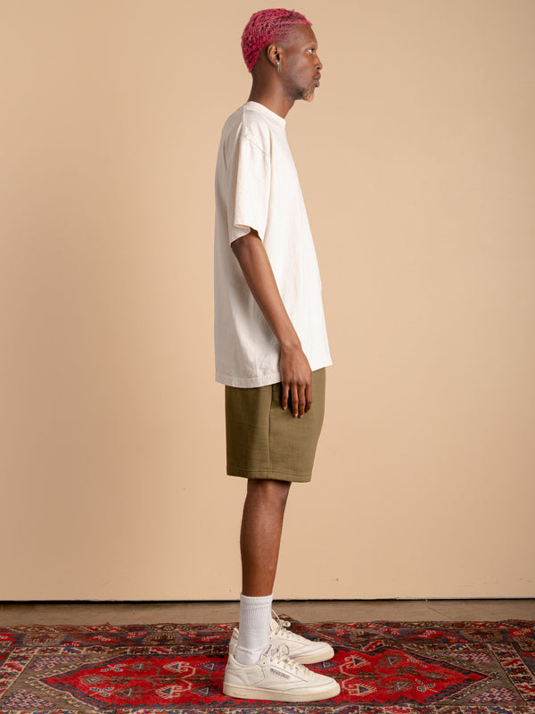 Fleece Sweat Shorts-Olive