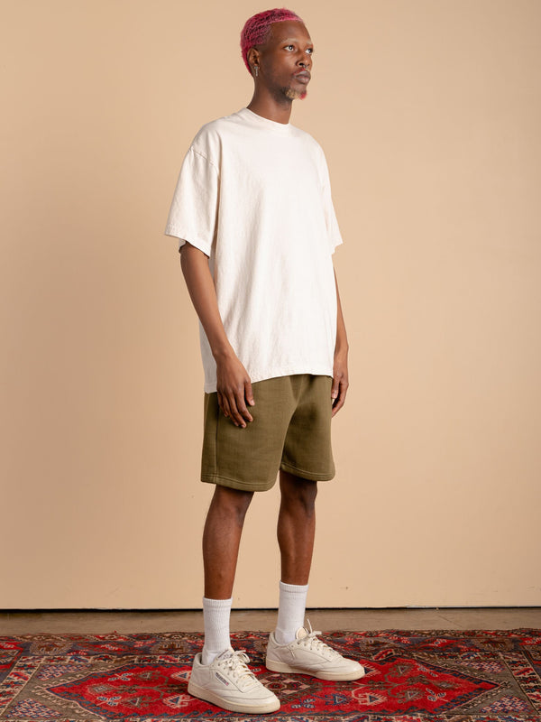 Fleece Sweat Shorts-Olive