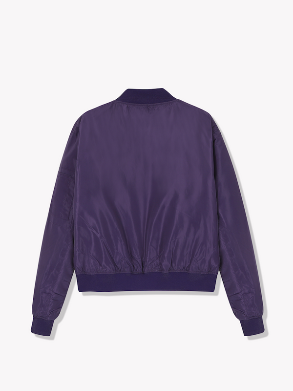 Nylon Bomber Jacket-Purple
