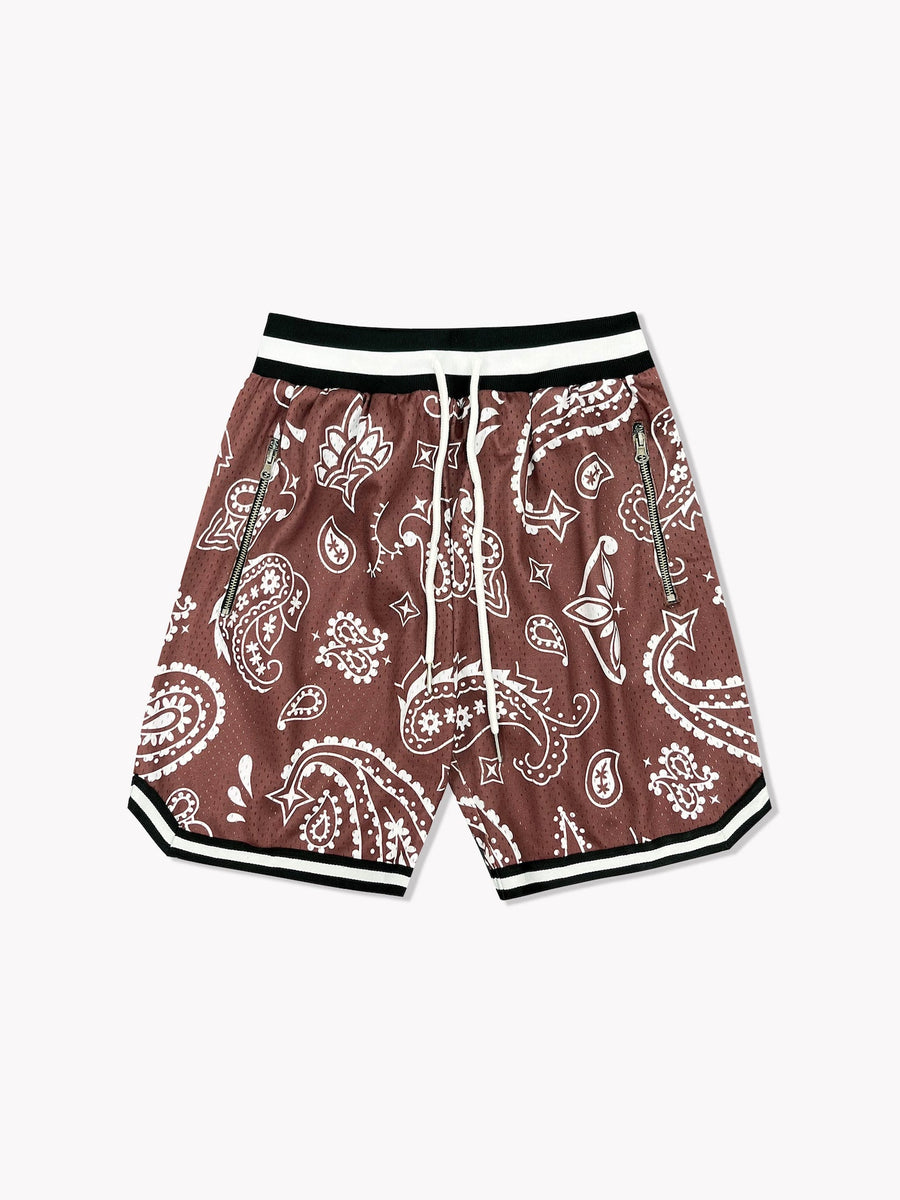 Paisley Basketball Shorts-Chocolate – Brandon Thorne