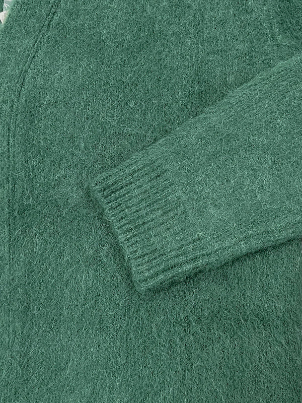 Shag Cardigan-Forest Green