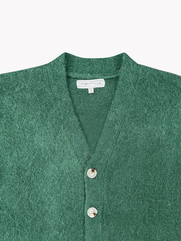 Shag Cardigan-Forest Green
