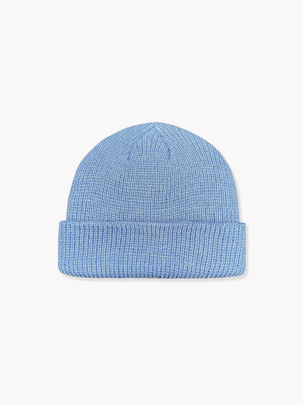 Short Roll Knit Beanie-Blue