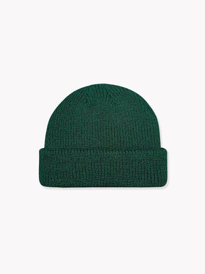 Short Roll Knit Beanie-Forest