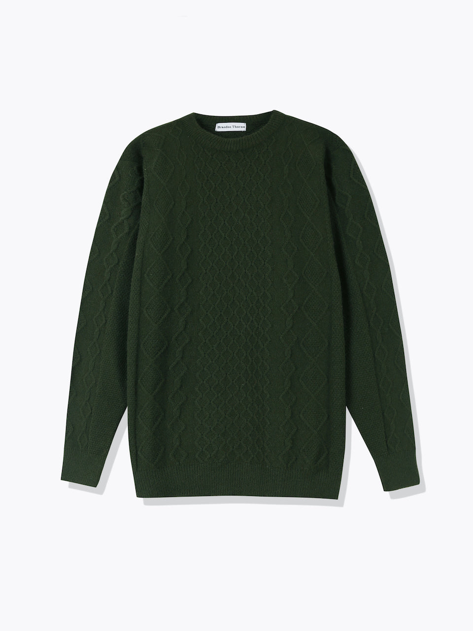 Cable Knit Sweater-Forest