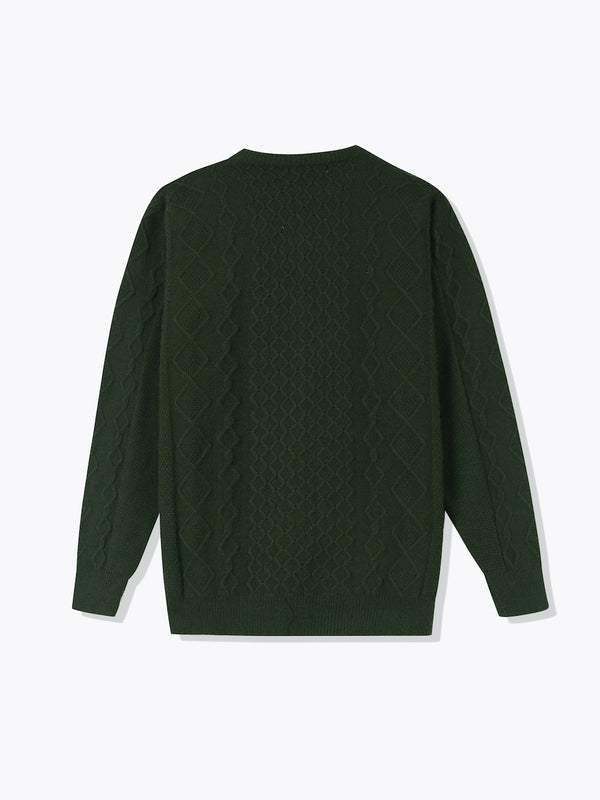 Cable Knit Sweater-Forest
