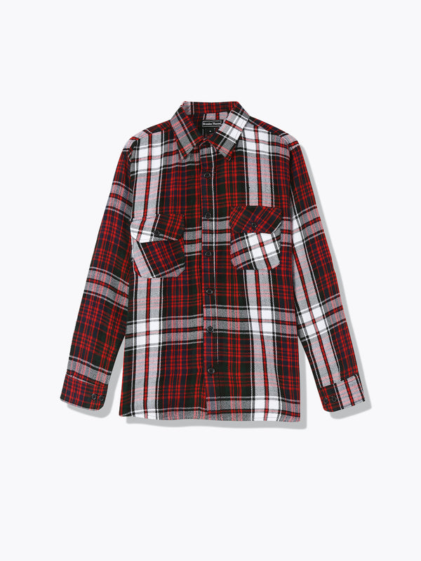 Basic Flannel Shirt-Red