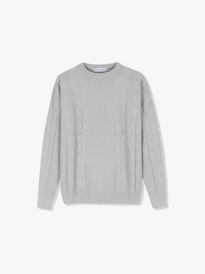 Cable Knit Sweater-Grey