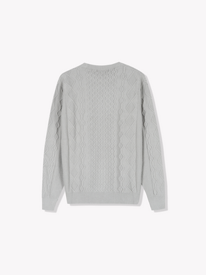 Cable Knit Sweater-Grey