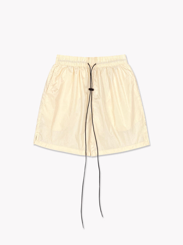 Crinkle Nylon Shorts-Cream