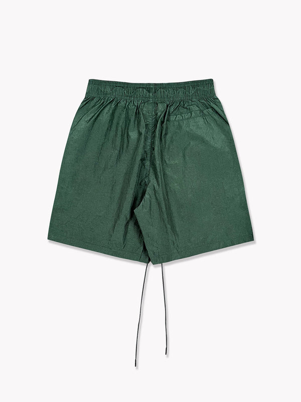 Crinkle Nylon Shorts-Emerald