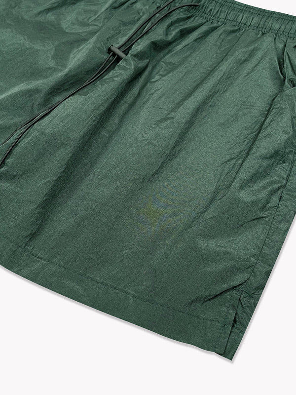 Crinkle Nylon Shorts-Emerald