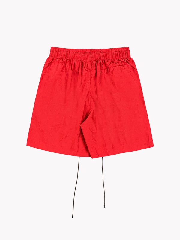 Crinkle Nylon Shorts-Red