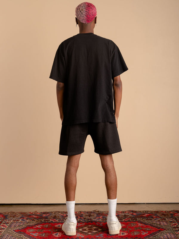 Fleece Sweat Shorts-Black