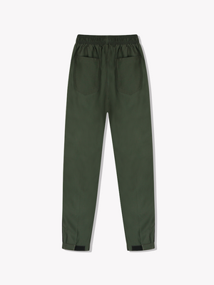 Snap Double Knee Pants-Olive
