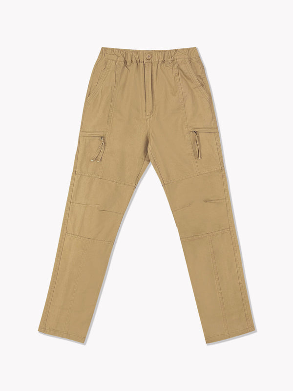 Zip Cargo Pants-Tan